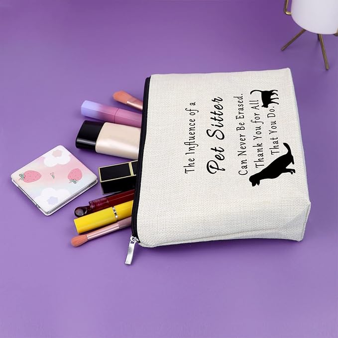 Pet Sitter Gifts Pet Lover Gifts Makeup Bag Dog Cat Lover Gifts for Women Appreciation Gifts Ideas Cosmetic Bag Birthday Thanksgiving Day Christmas Gifts for Her Cosmetic Travel Pouch
