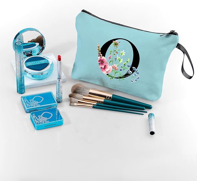 SEAMOON Happy Birthday Friendship Bridesmaid Team Gifts for Employees Women Mom Girl Daughter Teenage Personalized Make up Cosmetic Bag Travel with Mirror Mothers Day Christmas Graduation O