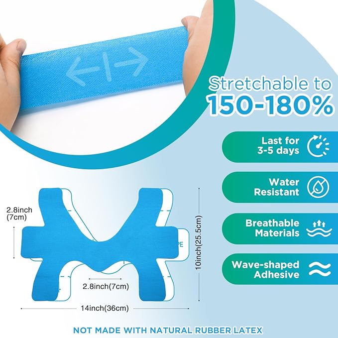 OK TAPE Precut Kinesiology Ankle Tape, 10 Pcs, Pain Relief, Prevent Ankle Sprain, Provide Support for Ankle Ligament, Elastic Athletic Tape, Breathable K Tape for Daily use - Black