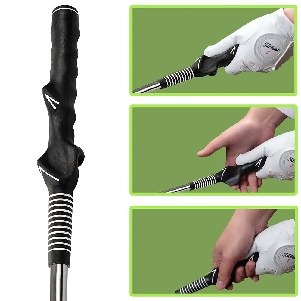 Retractable Golf Swing Training Aid, Golf Grip Trainer & Golf Swing Trainer for Warm-up, Right-Handed Golf Club for Indoor Practice, Golf Accessories - Strength & Tempo Training for Chipping Hitting