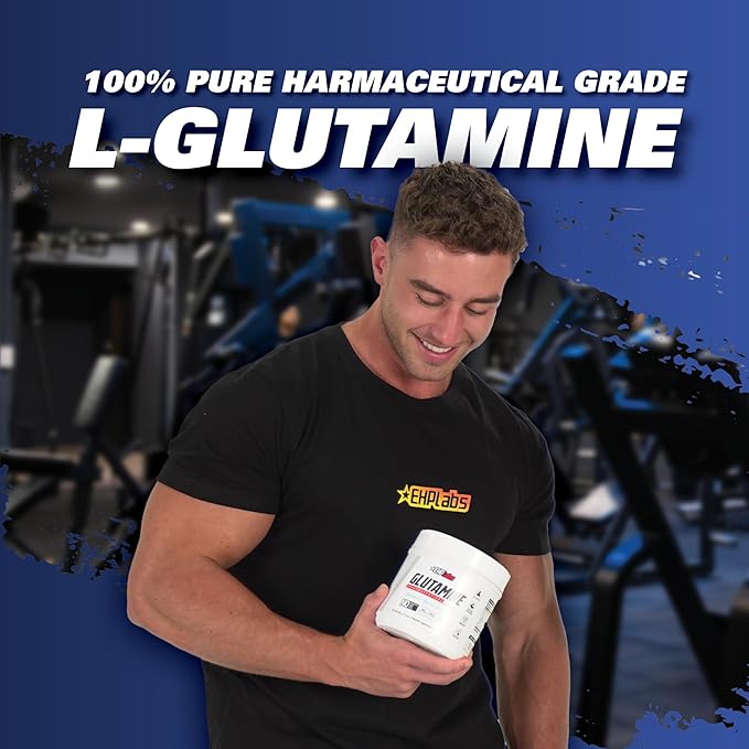 EHP Labs L Glutamine Powder Amino Acids - L-Glutamine, Workout Recovery, Immune Health & Gut Health Support (500g) - 100 Servings