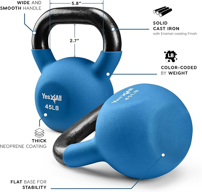 Yes4All Neoprene Coated/Adjustable Kettlebell & Kettlebell Sets -