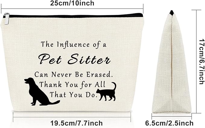 Pet Sitter Gifts Pet Lover Gifts Makeup Bag Dog Cat Lover Gifts for Women Appreciation Gifts Ideas Cosmetic Bag Birthday Thanksgiving Day Christmas Gifts for Her Cosmetic Travel Pouch