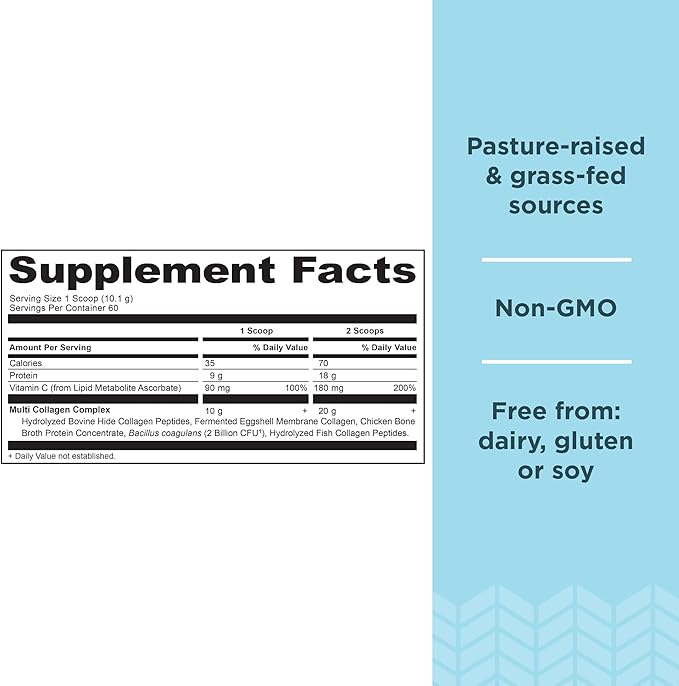 Ancient Nutrition Collagen Powder Protein with Probiotics, Multi Collagen Protein, Unflavored, 60 Servings, Hydrolyzed Collagen Peptides Supports Skin and Gut Health, Joint Supplement, 21.38oz