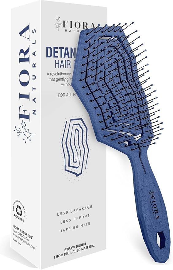 Fiora Naturals Hair Detangling Brush -100% Bio-Friendly Hair Detangler Brush w/Ultra-soft Bristles- Glide Through Tangles with Ease - For Curly, Fine, Women, Men, Kids, Toddlers, Wet and Dry Hair