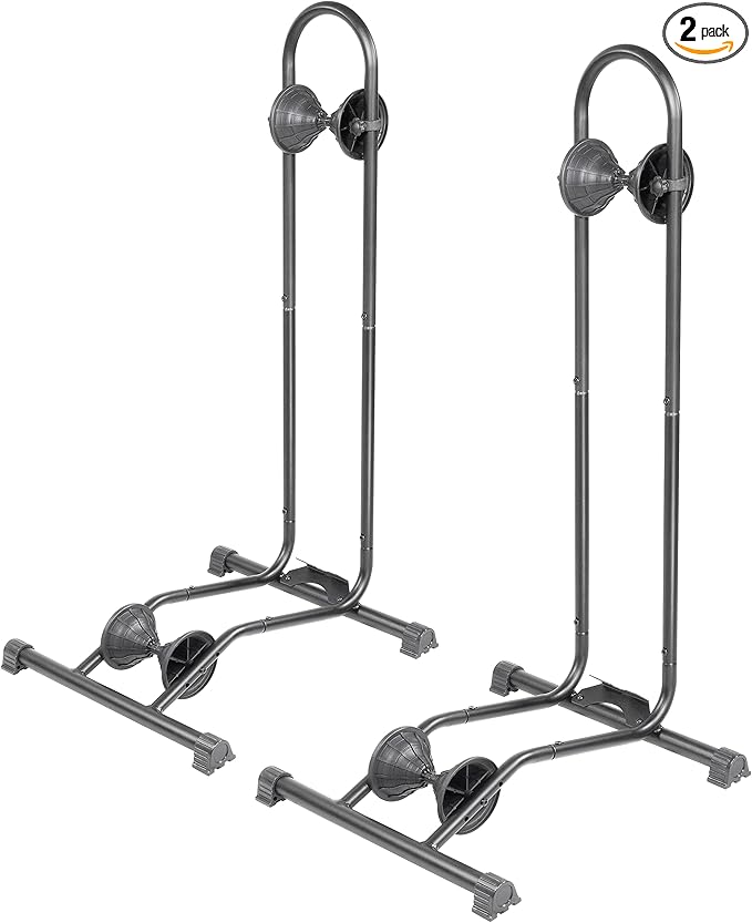 BikeHand Bike Floor Stand Parking Rack Stand - for 24"-29" Mountain MTB & Road Bikes Bicycles Indoor Outdoor Garage Storage - Fat Bike New Version for 2 Bikes