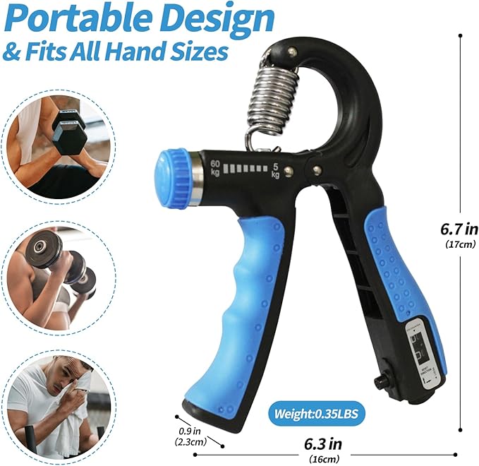 Grip Strength Trainer 11-132 Lbs (5-60kg), Forearm