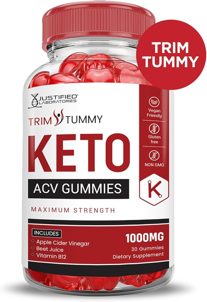 Trim Tummy Keto ACV Gummies Advanced Formula 1000MG Trim Tummy Keto Gummies Apple Cider Vinegar Formulated with Pomegranate Beet Juice Powder B12 Vegan Non GMO 60 Gummys