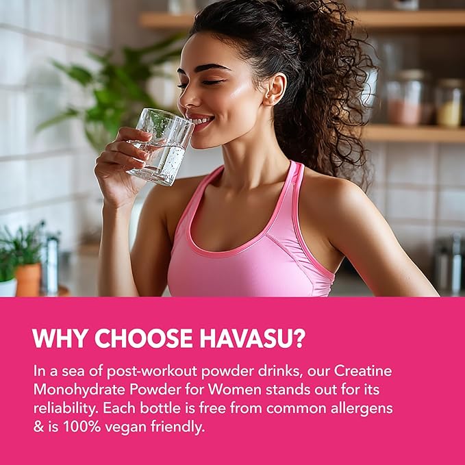 Creatine for Women With Micronized Creatine Monohydrate Powder for Post Workout Recovery Powder - Creatine for Women Booty Gain - 3g Unflavored, Non-GMO, Vegan Creatine Powder for Woman - 100 Servings