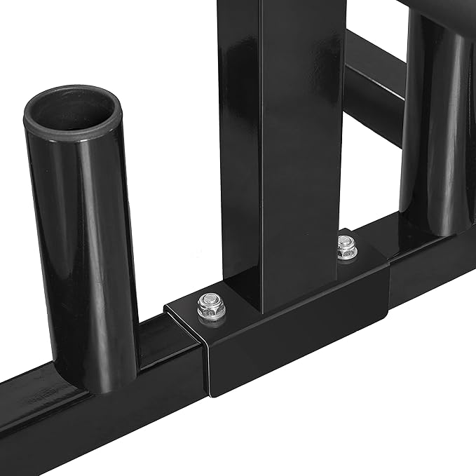 Yaheetech 2-inch Barbell Plate and Dumbbell Racks Tree Olympic Plate Rack Weight Bumper Plate Holder w/ 2 Bar Holder