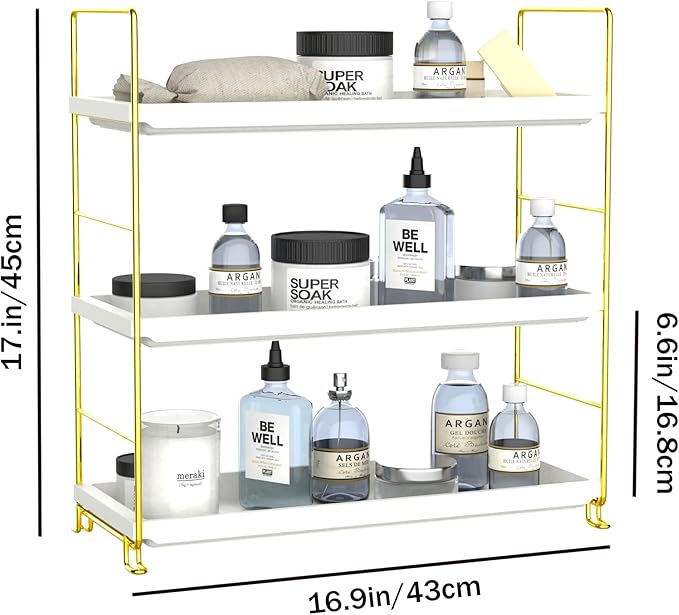 FSyueyun 3-Tier Makeup Shelf Organizer
