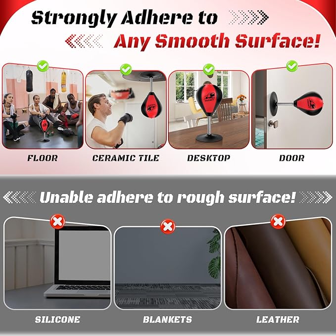 Desktop Punching Bag, Stress Relief Boxing Bag Speed Balls, Desk Punching Bag Stress Buster-Super Suctions to Your Desk, Christmas Thanksgiving White Elephant Gifts for Boss or Coworker