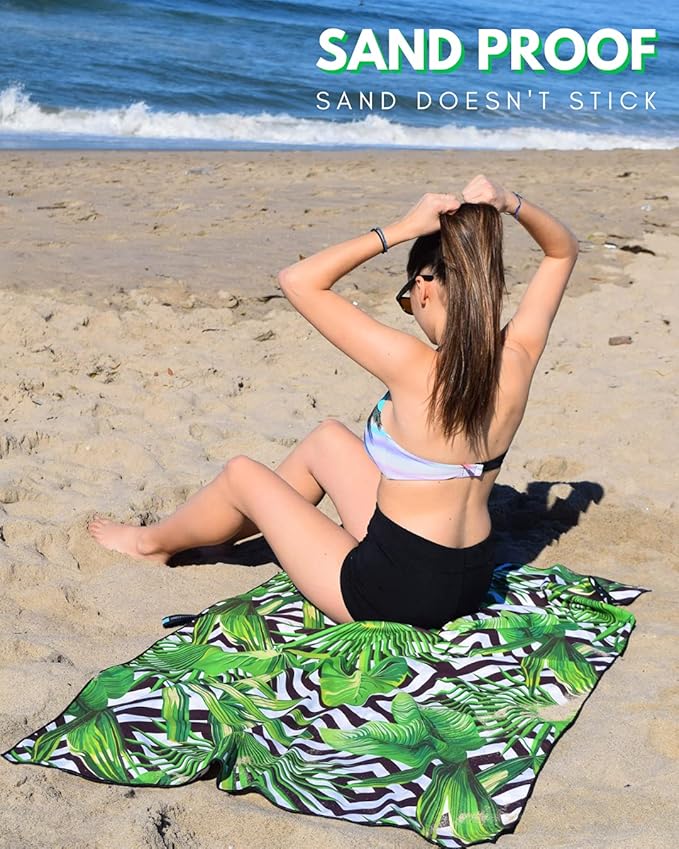 ECCOSOPHY Microfiber Beach Towel - Sand Free Towels 71x35 in