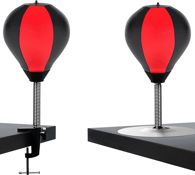 GLACIAL Stress Relief Desktop Punching Bag I Comes with Desk Clamp and Extra Strong Suction Cup