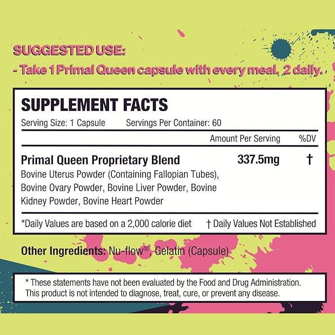 Female-Optimized Beef Organ Superfood Supplement (Beef Liver, Kidney, Heart, & 3 More) - 100% Grass Fed, Pasture Raised Cattle - Balance Hormones, Energy, & More for Women