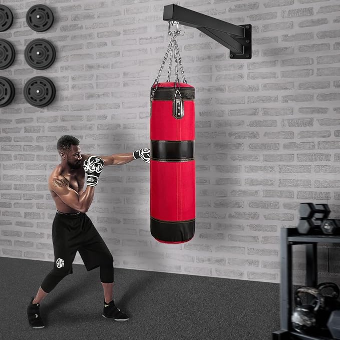 SELEWARE Wall Mount Heavy Bag Hanger Heavy Duty Punching Bag Hanger Adjustable Boxing Bag Bracket for Home Gym Indoor Outdoor Boxing, Muay Thai and MMA Training