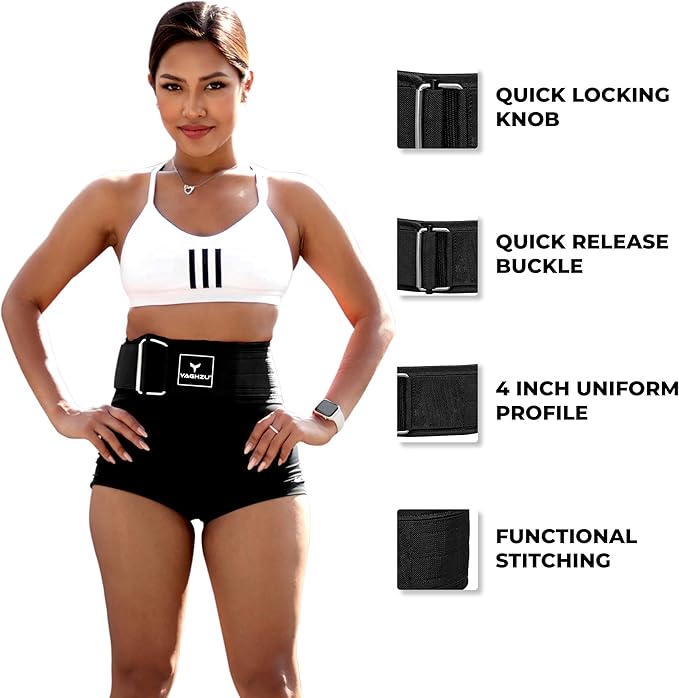 Quick Locking Weight Lifting Belt - Adjustable Lifting 4 inch