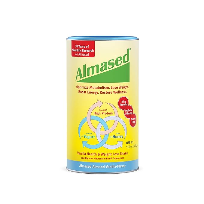 Almased Meal Replacement shakes – Gluten-Free, non-GMO Weight Management Powder – Vanilla Flavor, 17.6 oz (2 pack)