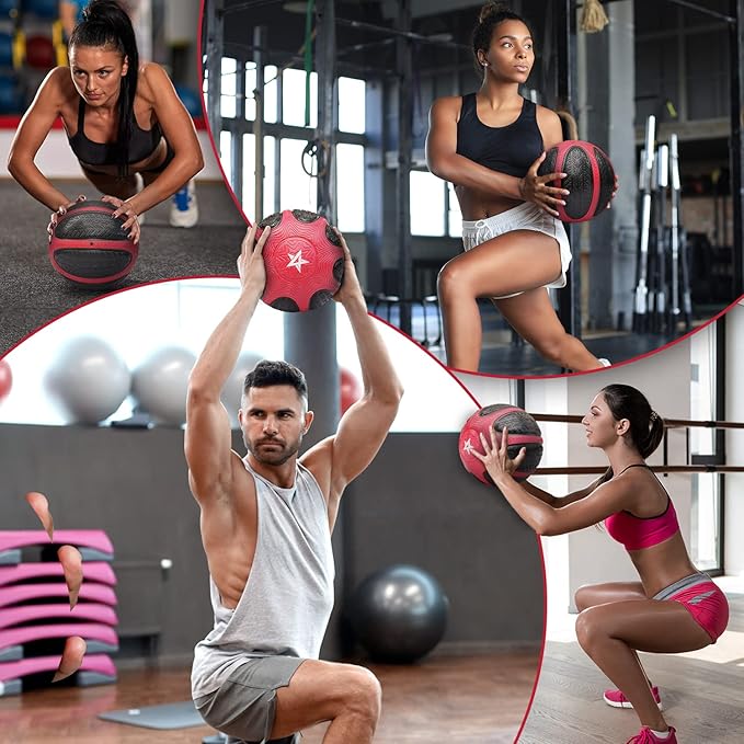 Yes4All Medicine Ball with Dual Texture Grip 6/8/10/12LBS
