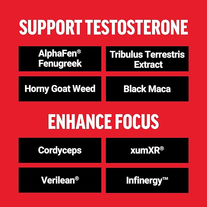 Force Factor Test X180 Surge Testosterone Support for Men, Male Vitality Enhancing Supplement, Promote Muscle & Strength, Support Weight, Boost Long-Lasting Energy, 60 Capsules