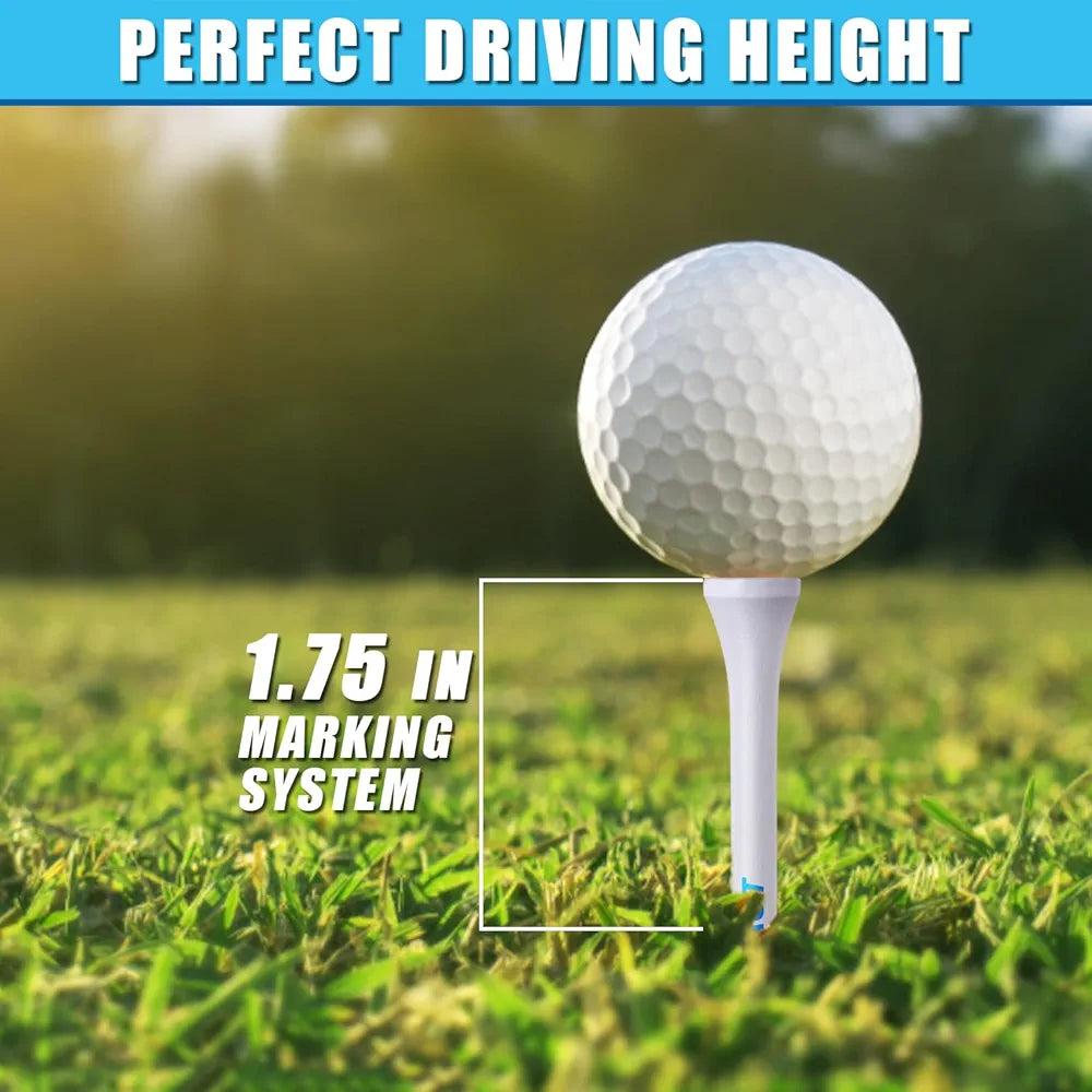 Premium Golf Tees Choose Between 200 Count or 100 Count, Professional Marking System Golf Tees 3-1/4 Inch, Reduce Friction Side Spin More Stable Golf Tees