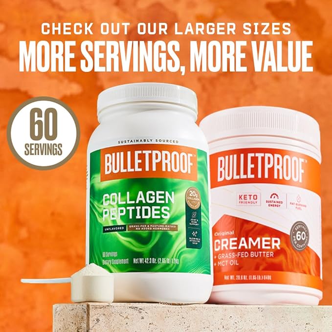 Bulletproof Dark Chocolate Energy Collagen Protein, 19.3 Ounces, Caffeine-Free Fuel with Vitamins and Antioxidants, Blend with Ginseng, Magnesium, Cordyceps Mushroom