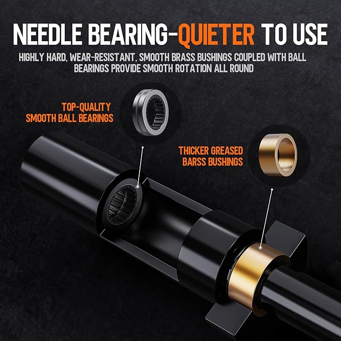 Olympic EZ Curl Barbell Bar 47" EZ 2 Inch 2 Spring