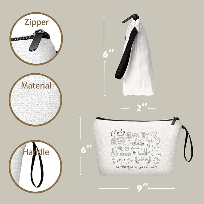 Italy Travel Gifts - Makeup Bag Organizer for Women, Birthday & for Female, Mom, Sister, Daughter