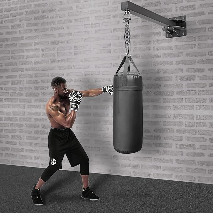 SELEWARE Wall Mount Heavy Bag Hanger Heavy Duty Punching Bag Hanger Adjustable Boxing Bag Bracket for Home Gym Indoor Outdoor Boxing, Muay Thai and MMA Training