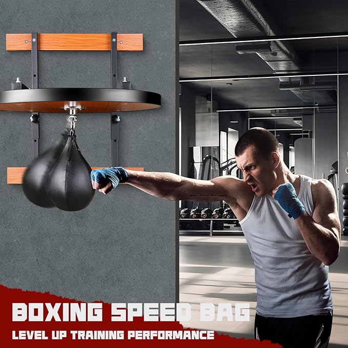 Speed Bag Platform Kit Boxing Mount for Punching Practice Height Adjustable Includes Speed Bag and Air Pump 360° for Boxing and Fitness Enthusiasts