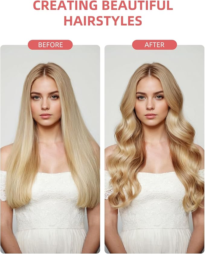 Thermal Brush, Avvnee 1.26 Inch Curling Iron for Long Dry Hair, Heated Round Brush Straightener with 10 Temp Settings, 30s Fast Heat for Curling & Volumizing, Anti-Scald Nylon Bristles