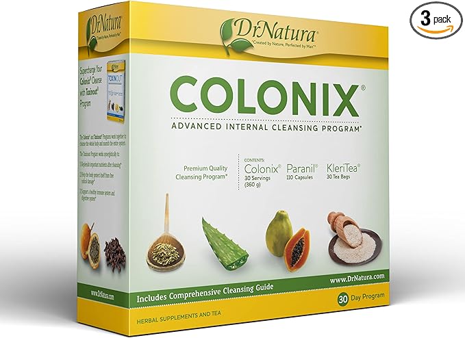Colonix Kit Whole Psyllium Husk Powder for Colon Cleanse, 30 Day Pack Colon Cleanser (16 oz)