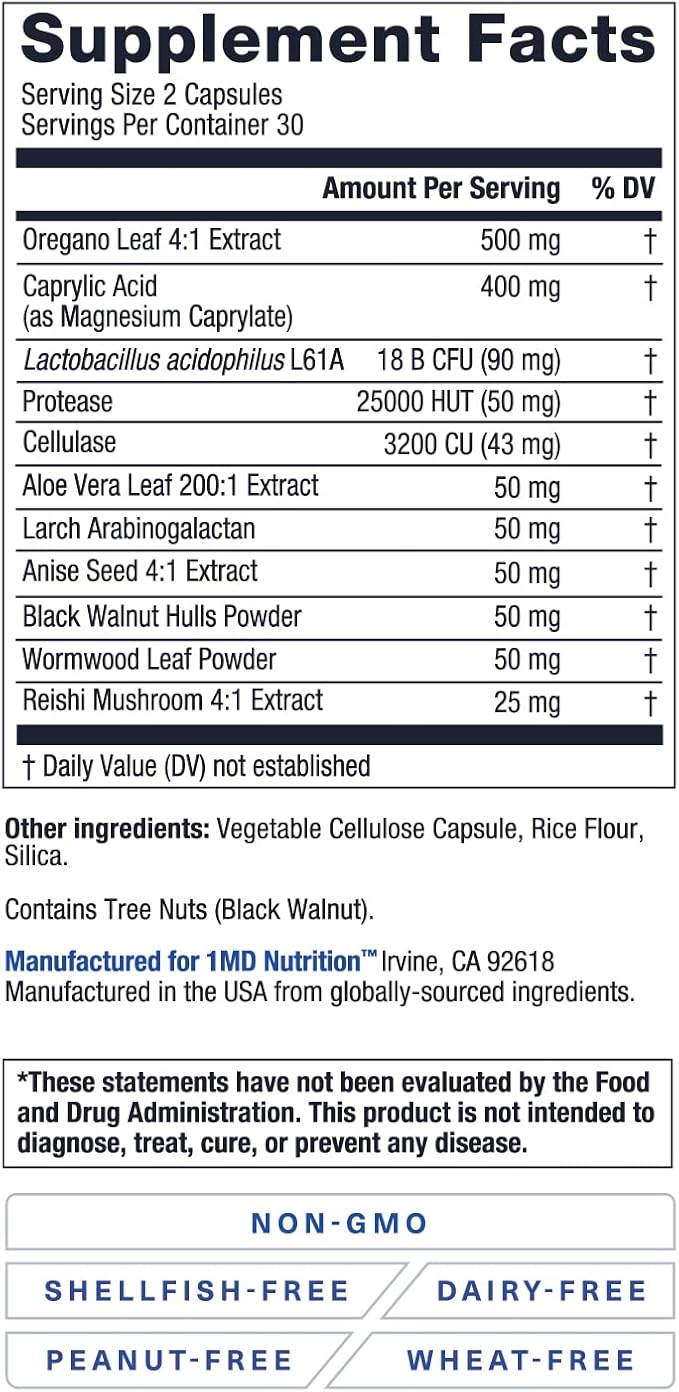 1MD Nutrition BalanceMD Vaginal Probiotics | Oregano & Caprylic Acid with Lactobacillus & Digestive Enzymes | Promotes Intestinal Flora Balance | 120 Capsules