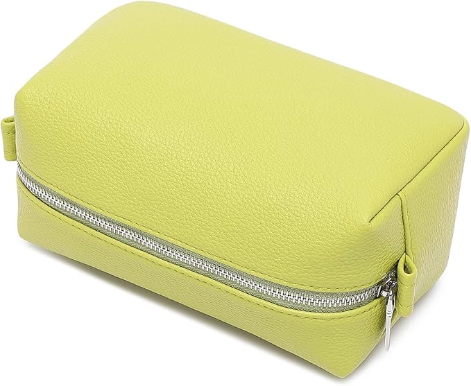 PU leather Organizer Bag Lightweight Cosmetic Bag with Ring Clasp Perfect Travel Makeup Bag for Women (Grass/PU)