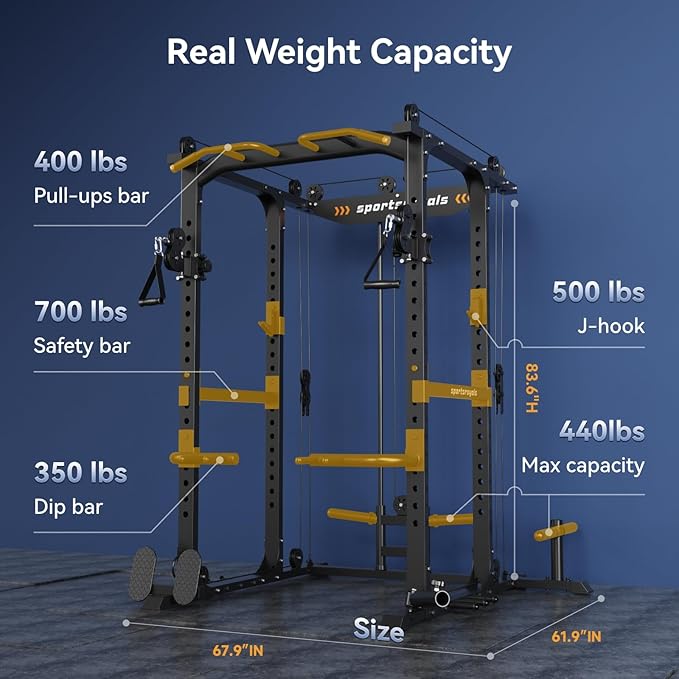 Sportsroyals Power Cage 1600lbs Multi-Function