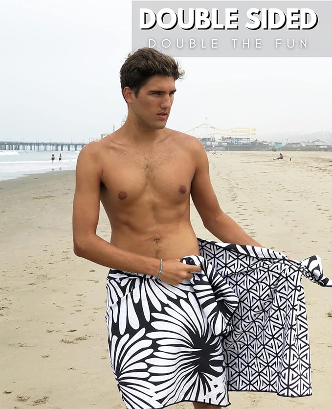 ECCOSOPHY Microfiber Beach Towel - Sand Free Towels 71x35 in