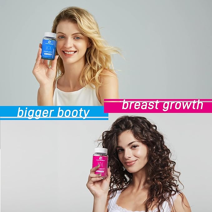 Booty Gummies & Chest Surpport Gummies for Women | Workout Enhancement | Vitamins for Women | Essential Herbs | Multivitamins |Berry Flavored |Womens Fitness Supplement