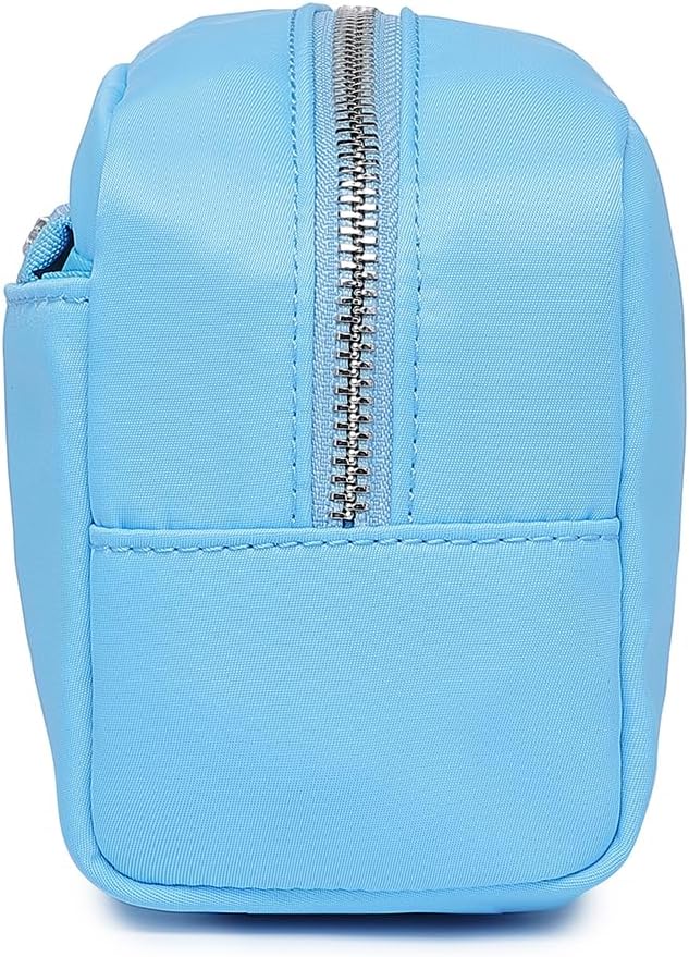 Nylon Female cosmetic bags Canvas toiletry bags Wash bags with large capacity Simple design (Nylon/Sky Blue)