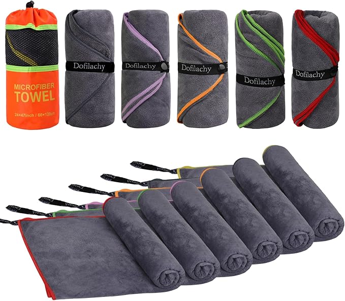 Dofilachy 4 Pack Camping Towel - Quick Dry (6, Orange)