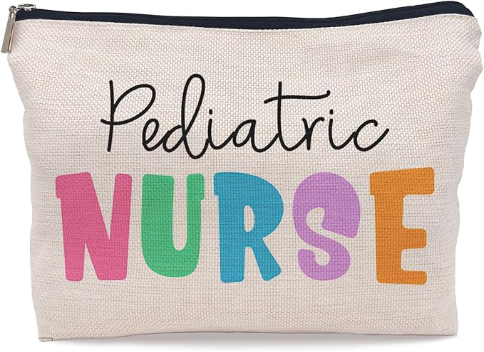 Pediatric Nurse Colorful Makeup Bag, Practitioner Gifts Cosmetic Bag for Women, Appreciation Gifts