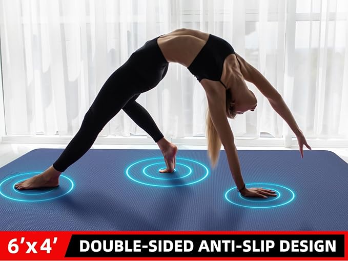 Extra Large Exercise Mat, 10'x6'/9'x6'/8'x6'/7'x5'/6'x4' (8mm/10mm) Thick Workout Mat for Home Gym Flooring, Garage, Shoe-Friendly, High-Density, MMA, HIIT, Weight Lifting, Cardio&Strength