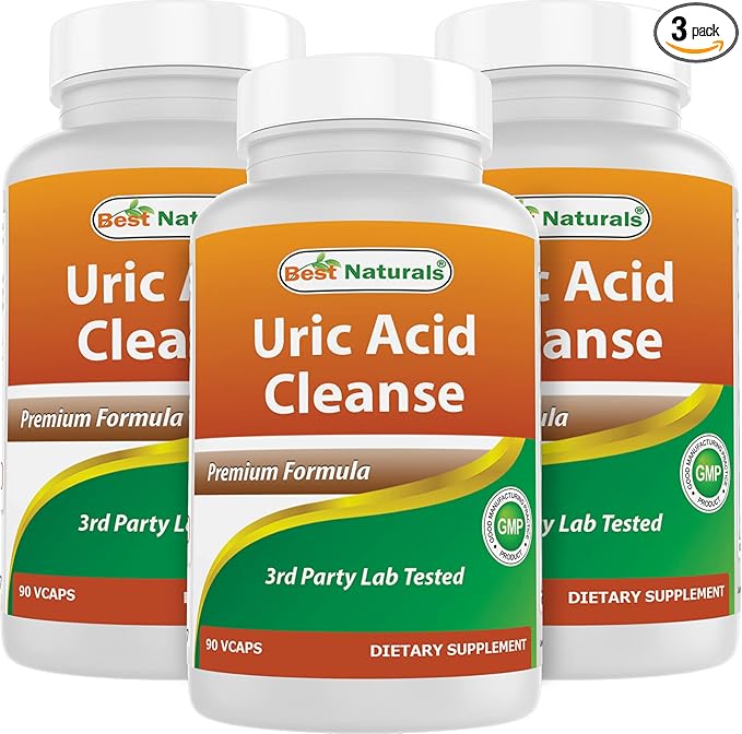 Best Naturals Uric Acid Cleanse Vitamins for Men and Women - 90 Veggie Capsules (90 Count (Pack of 3))