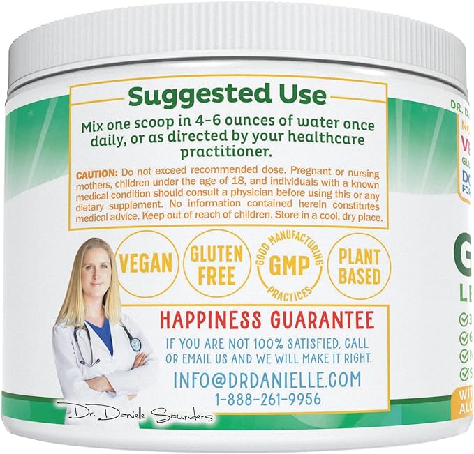 Doctor Danielle Gut Assist - Leaky Gut Repair Supplement Powder - Glutamine, Arabinogalactan, Licorice Root - Supports IBS, Heartburn, Bloating, Gas, Constipation, SIBO from