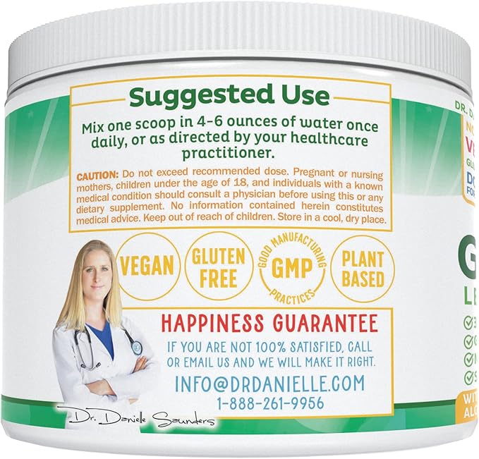 Doctor Danielle Gut Assist - Leaky Gut Repair Supplement Powder - Glutamine, Arabinogalactan, Licorice Root - Supports IBS, Heartburn, Bloating, Gas, Constipation, SIBO from