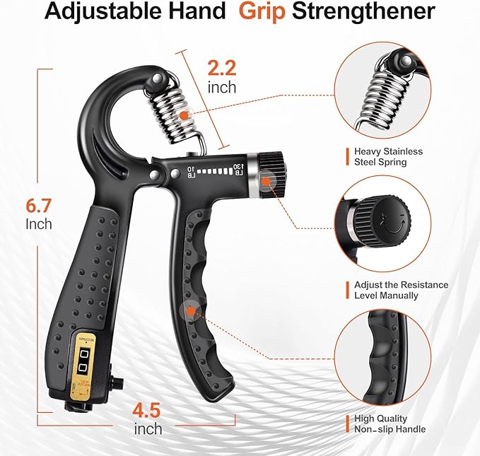 Grip Strength Trainer Kit (5 Pack) Adjustable Resistance
