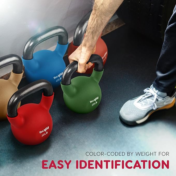 Yes4All Neoprene Coated/Adjustable Kettlebell & Kettlebell Sets -