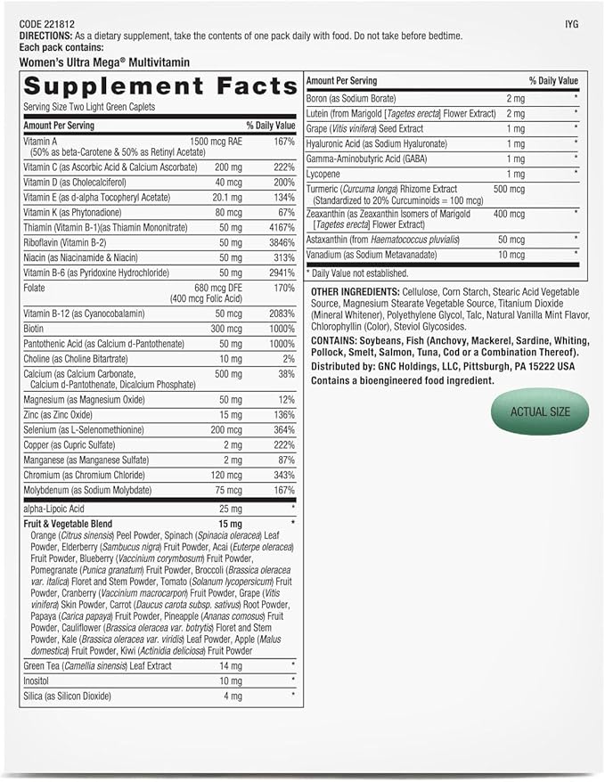 GNC Women's Focus & Cognition Vitapak Program (30 Servings)