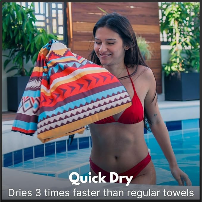 ECCOSOPHY Microfiber Beach Towel - Sand Free Towels 71x35 in