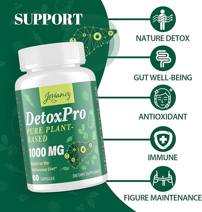 2000 MG Plant-Based Detox Cleanse – Natural Toxin Flush for Liver, Gut & Colon – Antioxidant & Digestive Support – Fast-Acting Detox Complex for Women & Men – 120 Capsules