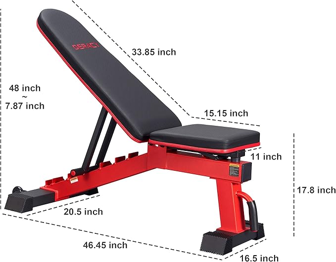 DERACY Adjustable Weight Bench for Full Body Workout